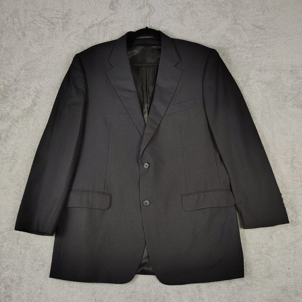 Corneliani Mens Sport Coat 2-Button Blazer Black Stripe Texture‎ 42R Italy Made